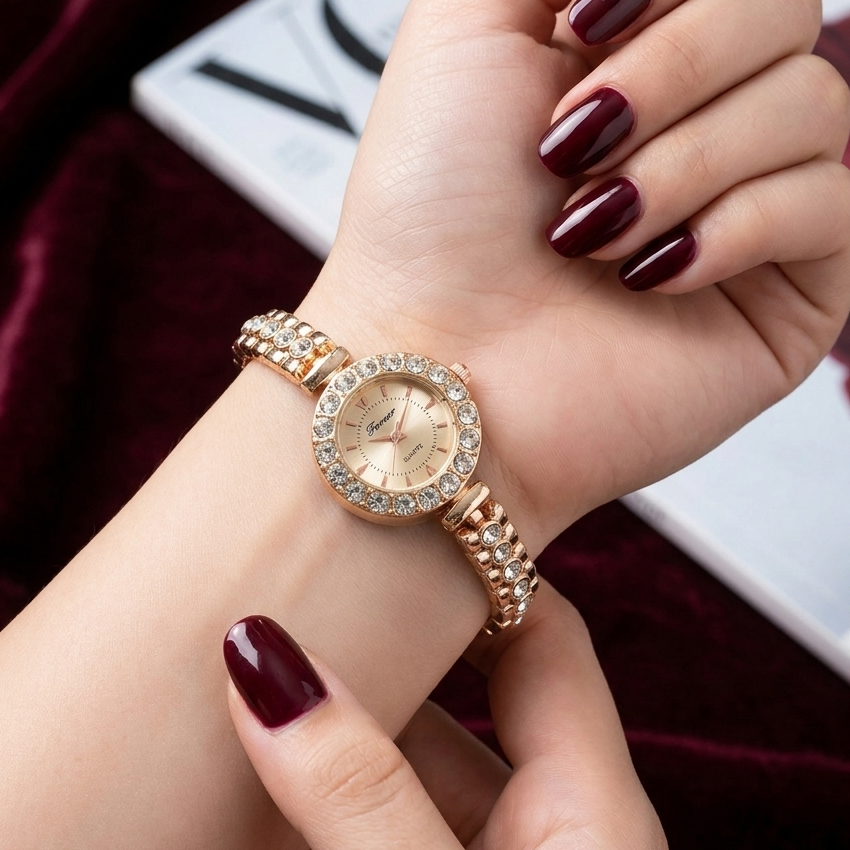 Elegant Bracelet Watch for Girls Women / Fancy Stylish Watches for Ladies Gift with Box / Round Dial and Exquisite Motifs