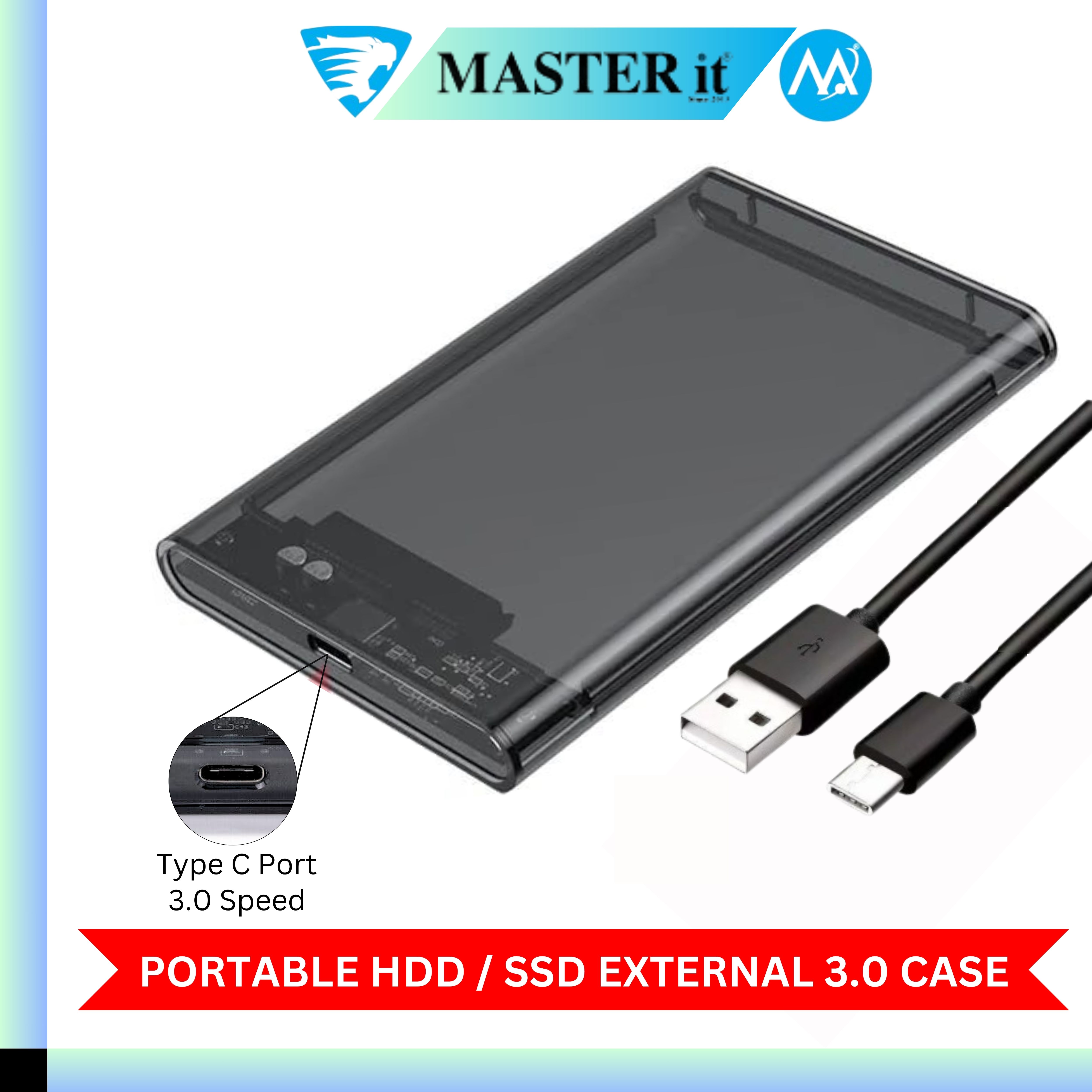USB 3.0 Portable HDD SSD 2.5" Hardrive External Case - 2.5" Hard Drive Case 5Gbps High Speed Fast Data Transfer