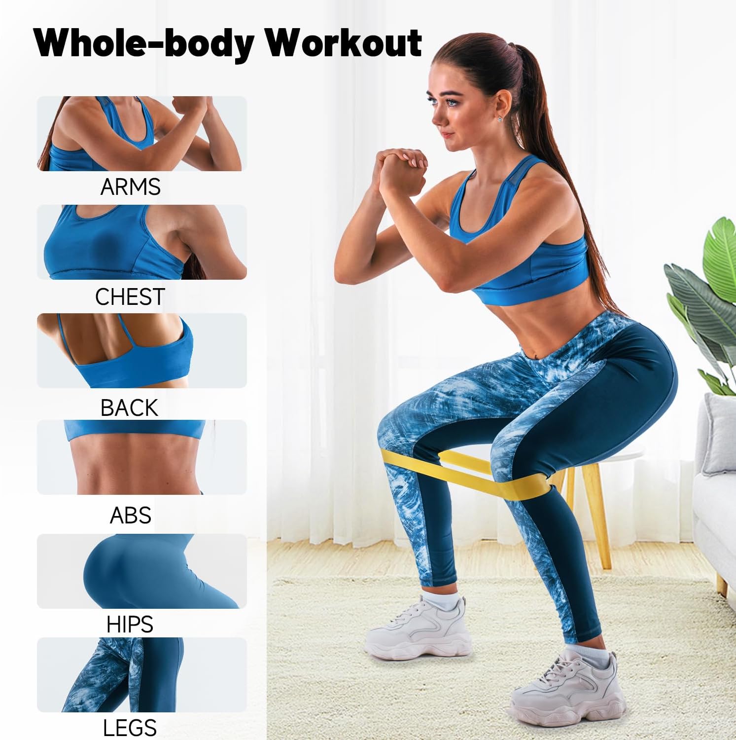 Resistance Loop Exercise Bands for Working Out, Fitness Elastic Bands, Workout Bands for Home Gym, Stretching, Yoga, Pilates, Physical Therapy (5pcs Set)
