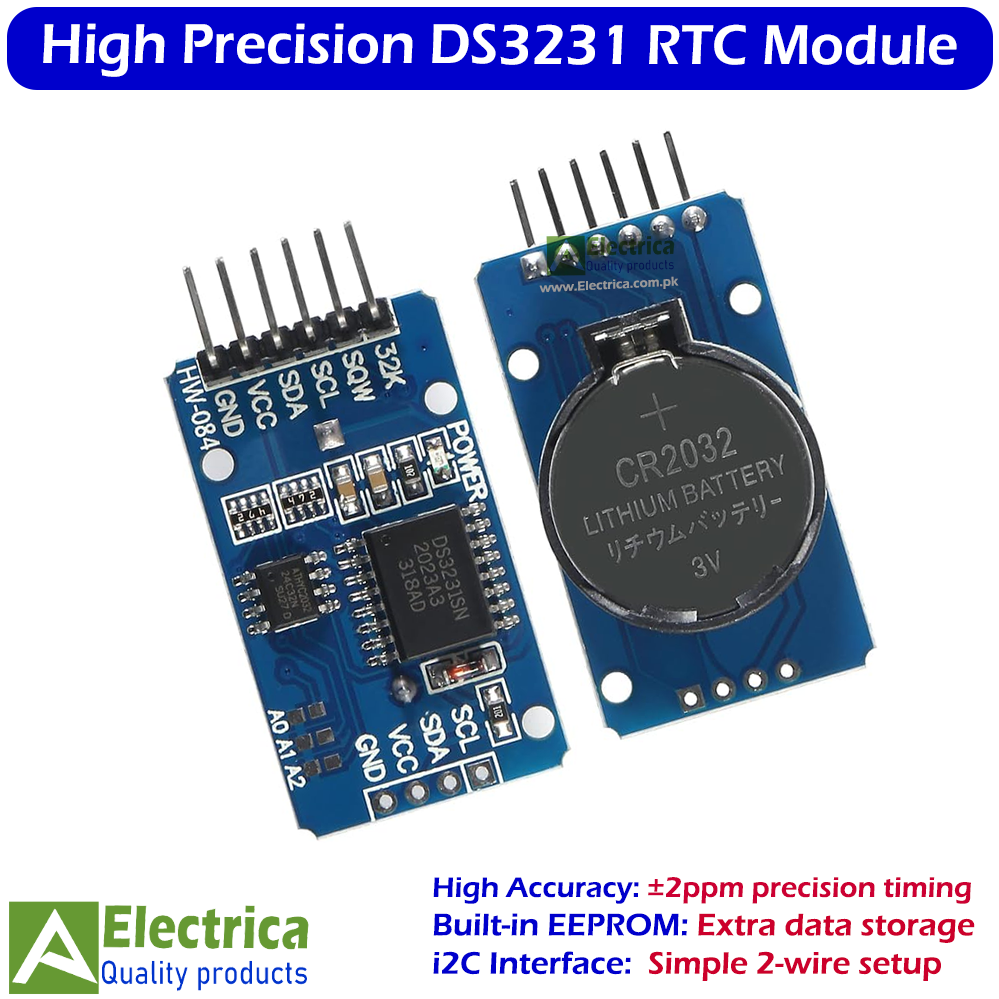 DS3231 Precision RTC Module with AT24C32 EEPROM I2C Real Time Clock for Arduino with Battery by Electrica