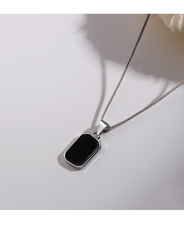 Necklaces for Men Geometric Square Pendant Wheat Box Cuban Gold/Silver Colour For Boys/Men