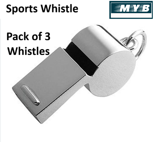 Pack of 3 | Stainless Steel Sports Whistle | Loud Metal Whistle Team Sport