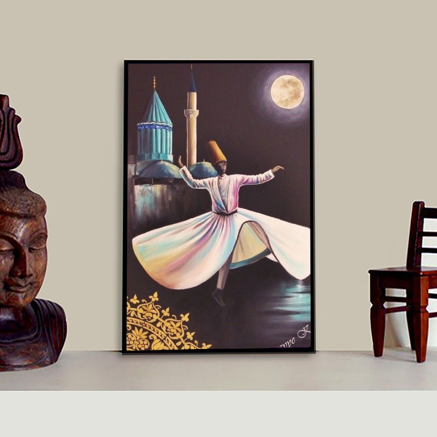 Derwish Sufi Picture Frame Digital Printed For Wall Art Decoration Frame