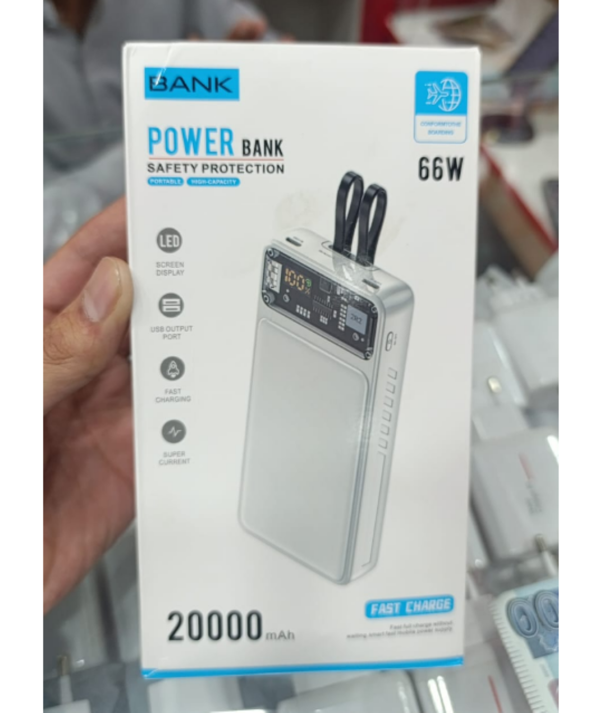 Power bank 20000 mah fast charging with LCD Display – USB-C Portable Charger for Mobile