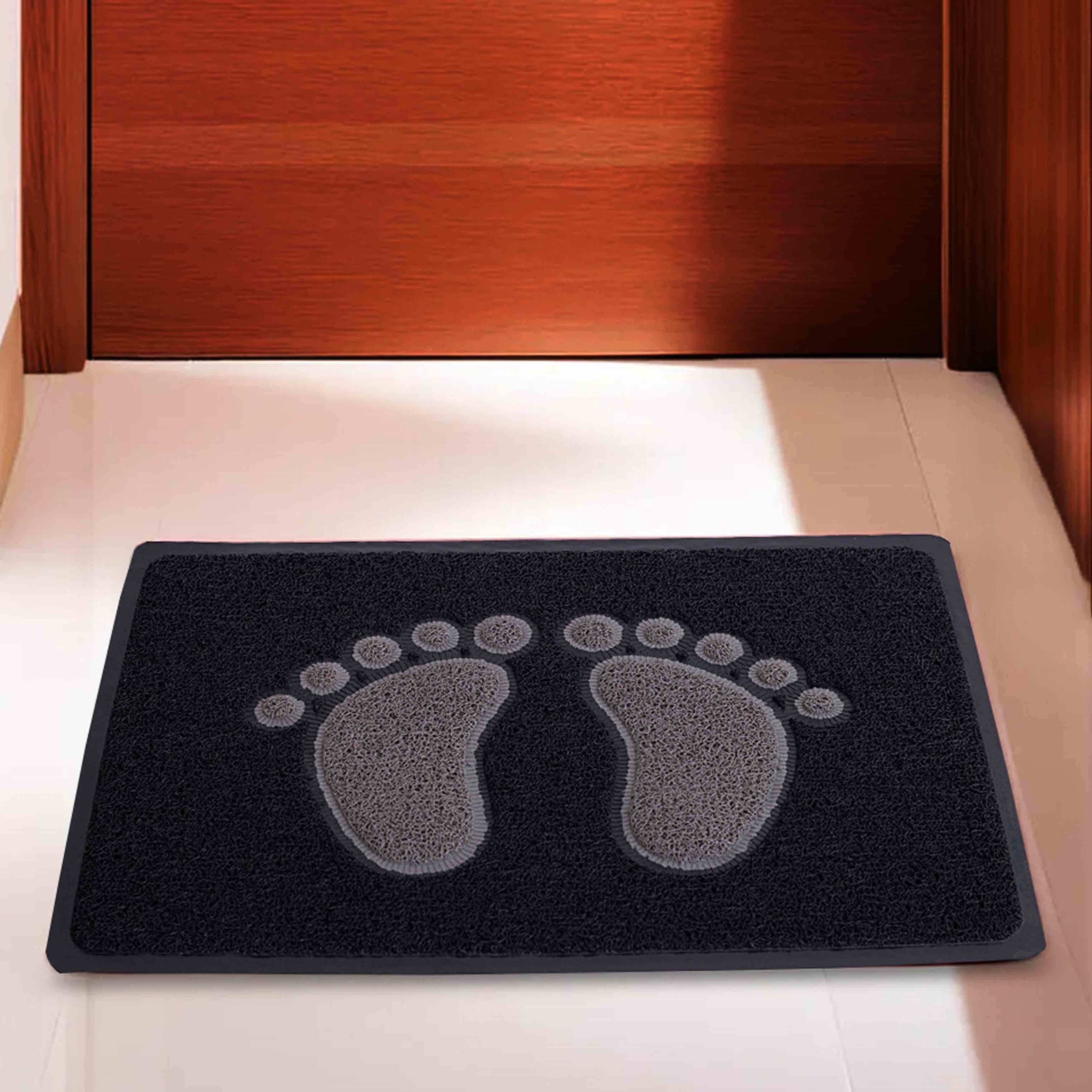 PVC Coil Doormat Foot Design Non Slip Washable Mat