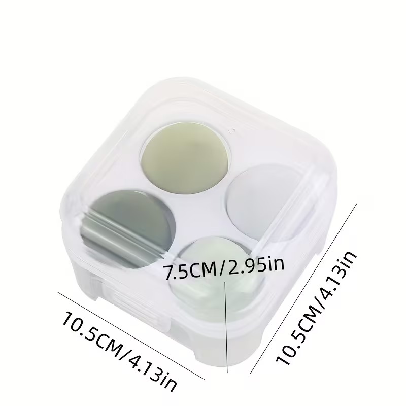 Julystar 1 Box 4pcs Transparen Bear Box Pack Makeup Sponge 4 Color Beauty Sponges Cosmetics Puff For Girls & Women