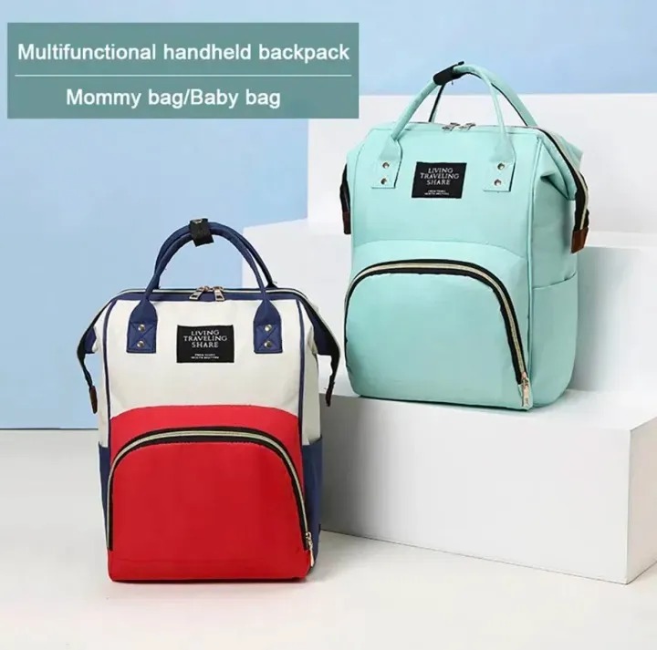 Large Capacity Mummy Bag for Baby Care – Multi Pocket Baby Diaper Bag & Travel Organizer for Moms (Random Color)
