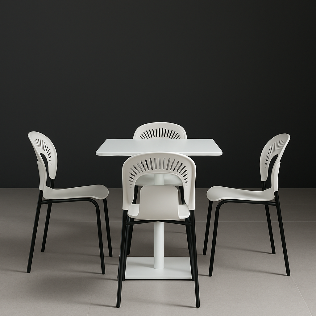 Cafe Modern Dining Chair, Pre Assembled reception chair, Shell Lounge Plastic Chair for Kitchen, Dining, Bedroom, Living Room, Study chair, Office Visiting Chair, Mid-Century Modern Side Chairs with metal Legs