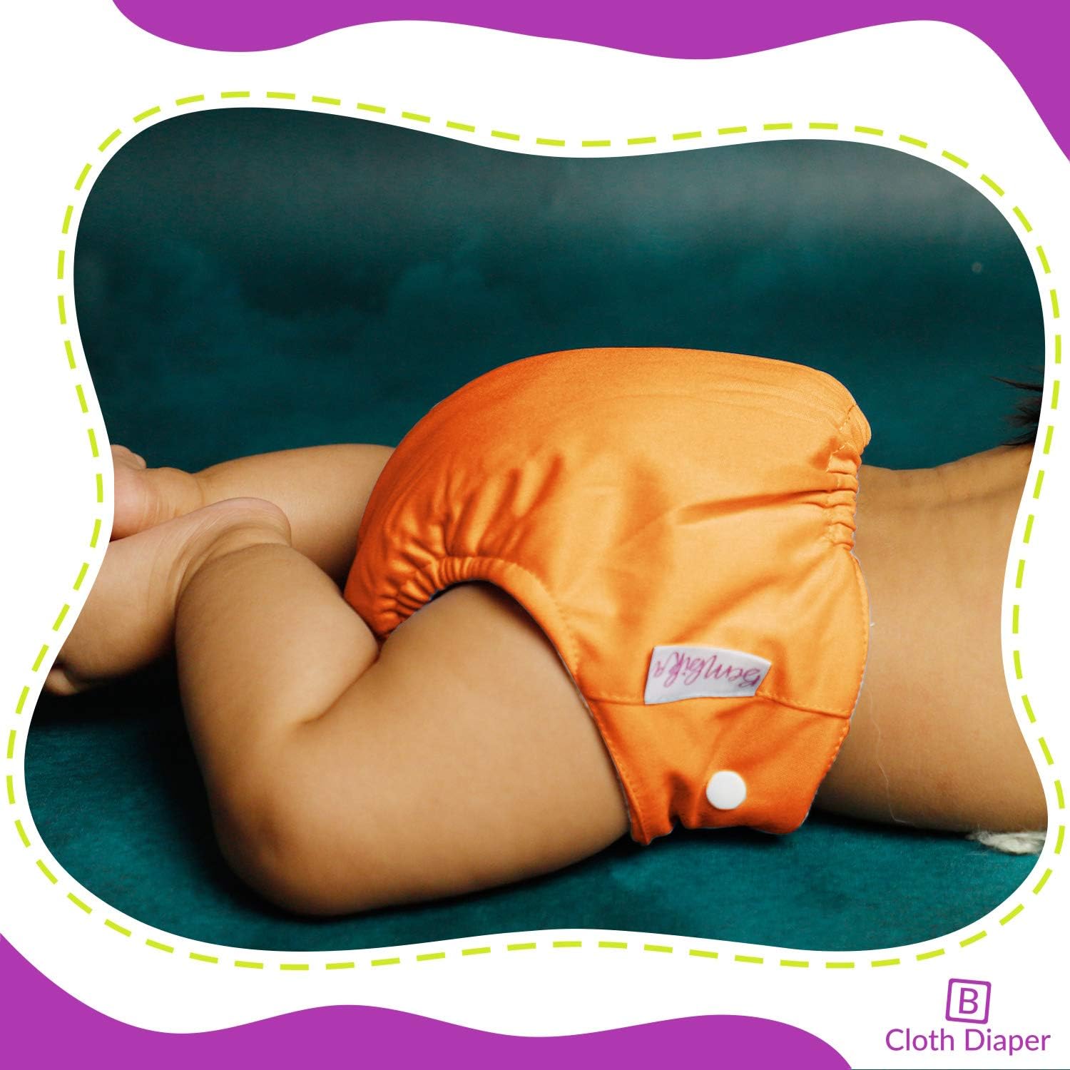 Washable Reusable Adjustable Cloth Diaper Nappy For New Born (1/2 and 4 Diaper+liners disposable inner inserts )