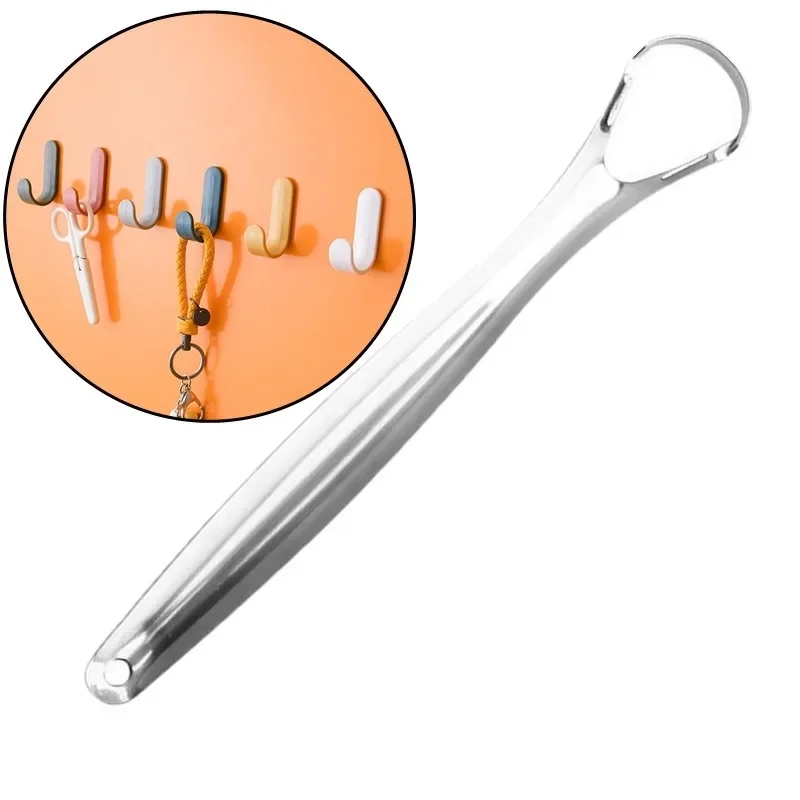 Reusable Stainless Steel Oral Mouth Brush Tongue Scraper Fresh Breath Maker