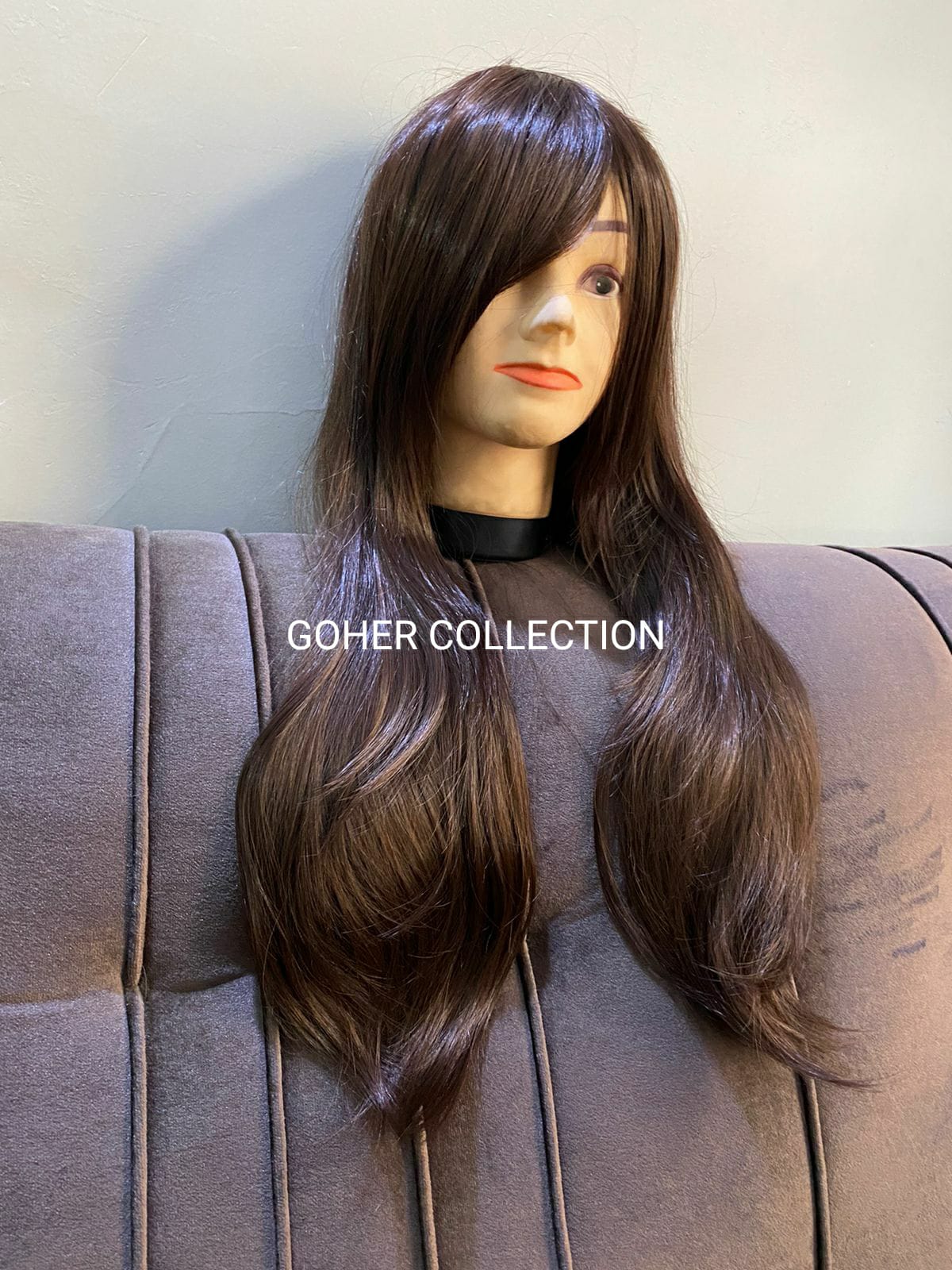 New elegant style full head wig-burgundy color