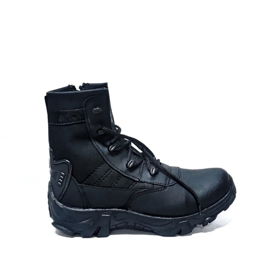 Delta Black Leather Long Boots