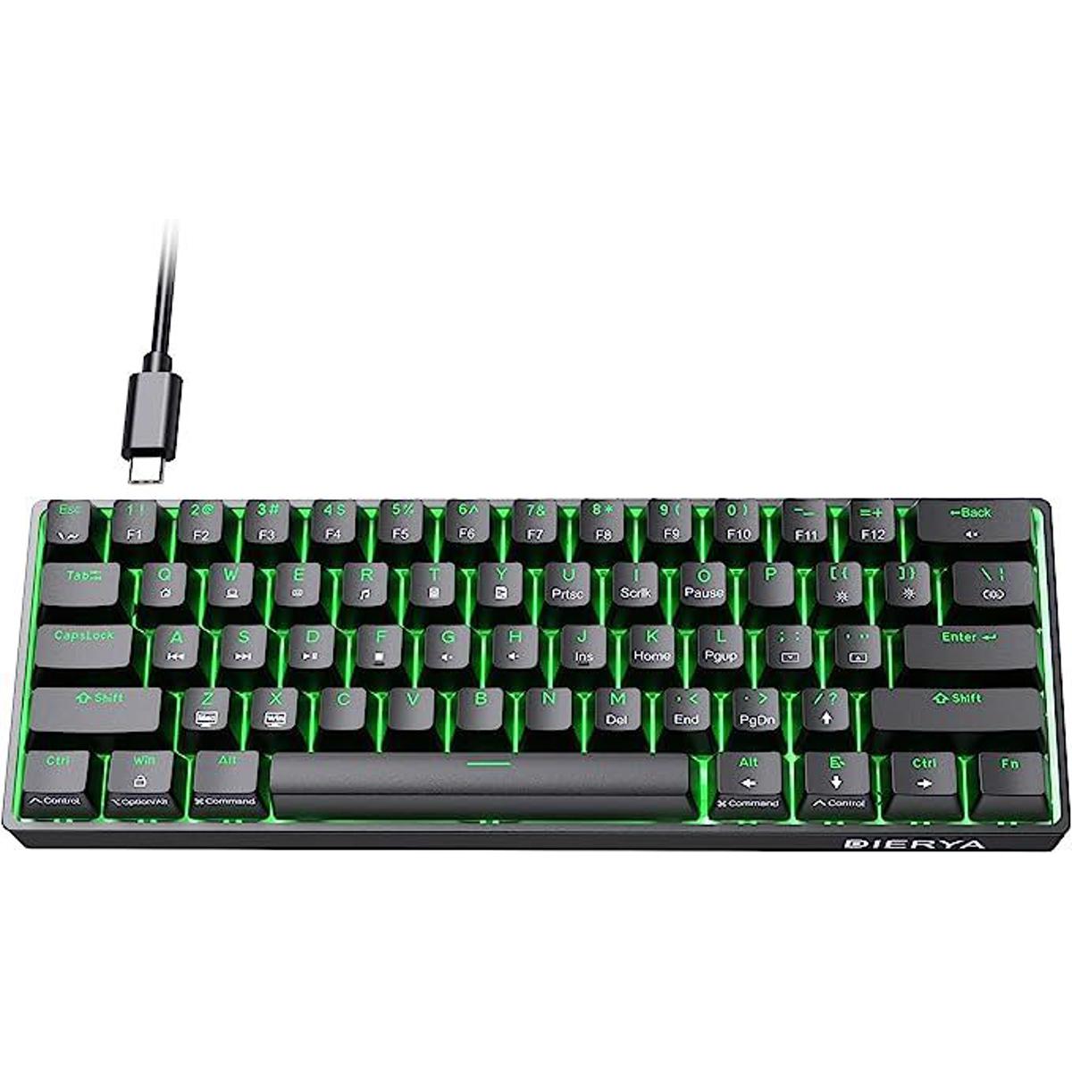 Dierya DK61SE 60 Mechanical Gaming Keyboard, 61 Keys AntiGhosting