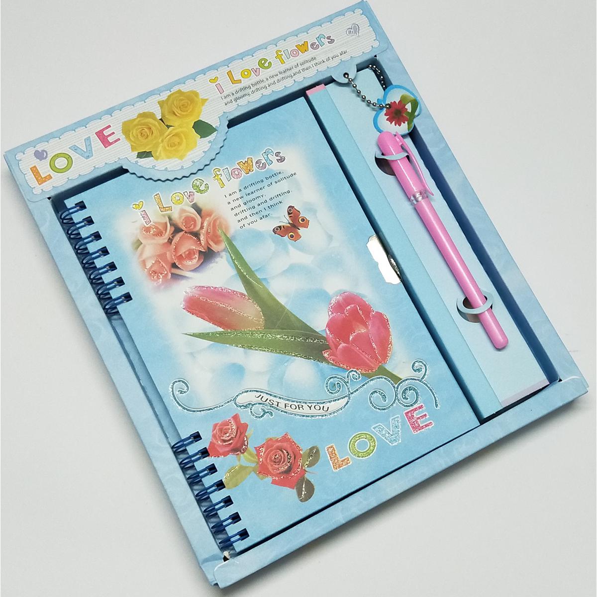 Fancy Lock Spiral Binding Diary Medium size with box & a Gift Pen