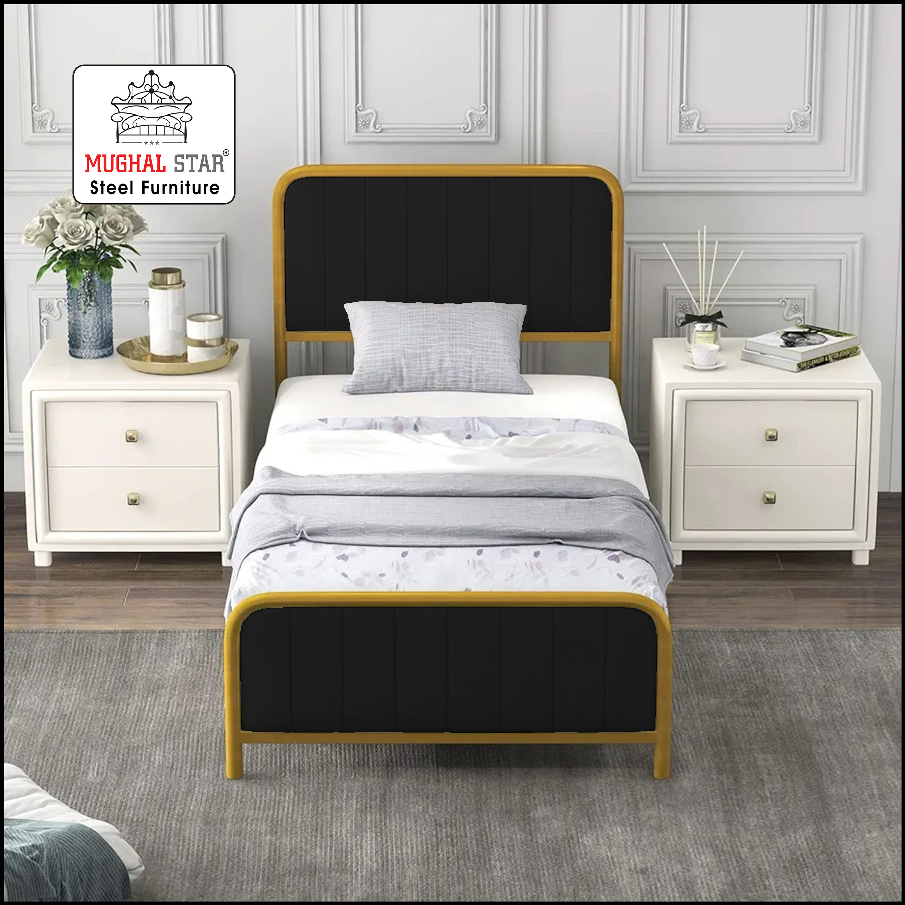 Ultra delux Single bed ,Iron Bed, Single  Bed, Mughal Star Steel Furniture
