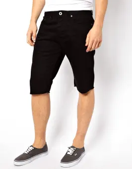 mens denim black shorts