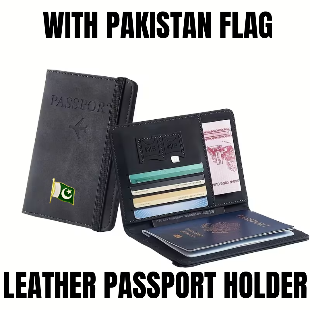 LEATHER PAKISTAN PASSPORT HOLDER WITH CARD HOLDER  Card Holder Case - PASSPORT COVER