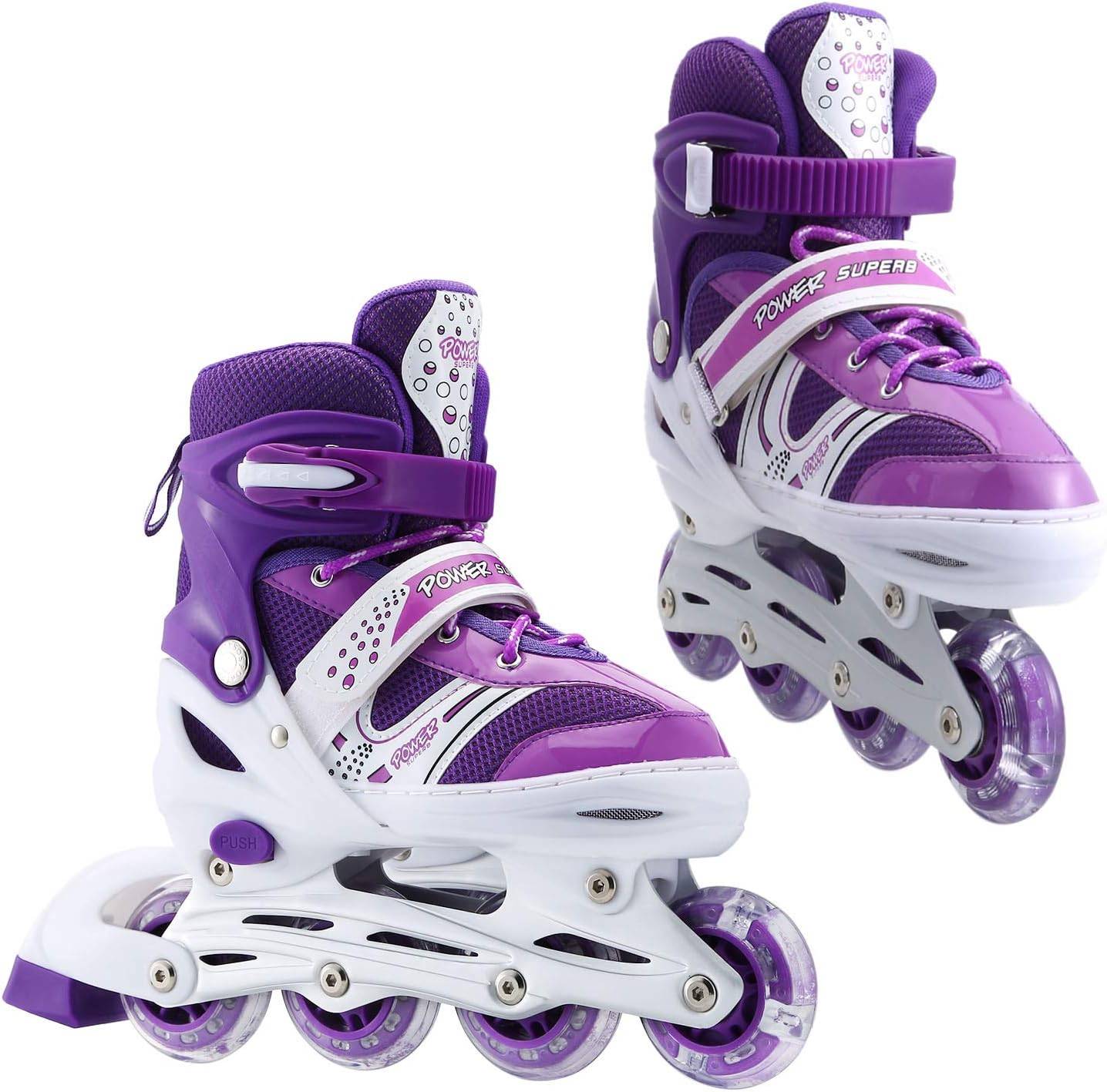 ADJUSTABLE INLINE SKATE SHOES ROLLERS FOR BOYS GIRLS 4 WHEEL SKATE