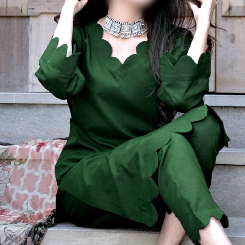white christmas dresses Green Katan Silk Set D2011 – Zeek Store main image 1