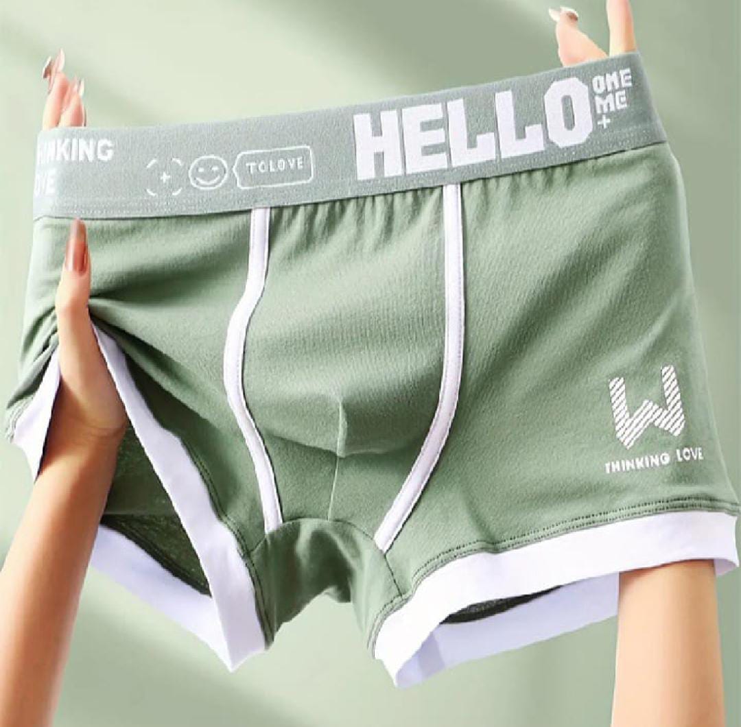 Men Boxer Shorts Panties Cotton Underwear Black Green XL 2XL 3XL Letter Belt Breathable Soft Fashion Sports