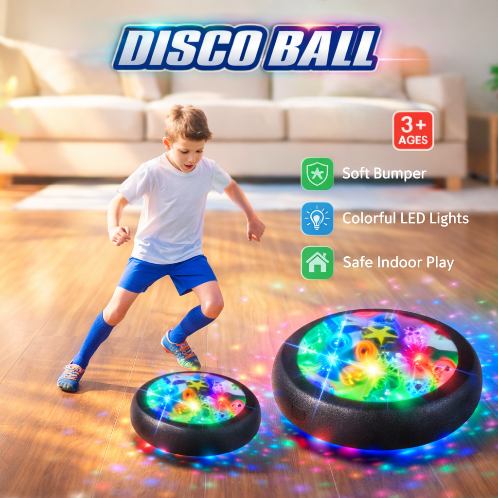 Smooth Indoor Play Hover Ball Toy for Kids | LED Air Soccer Ball | Indoor Sports Game