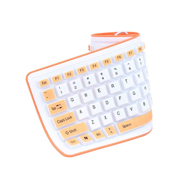 New Portable Silent Foldable Silicone Keyboard USB Wired Flexible Soft