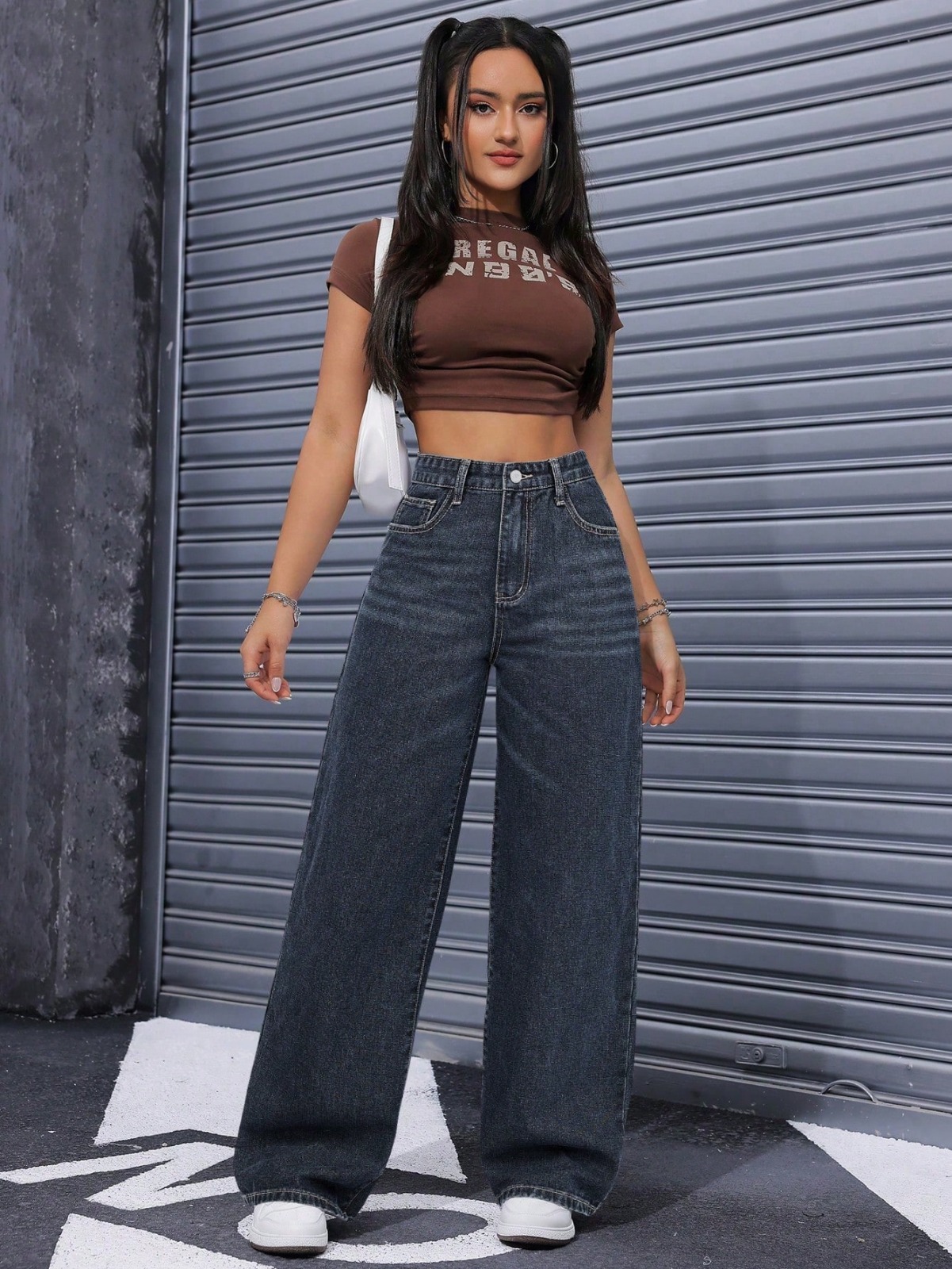 ZARA Denim jeans Wide Leg  Baggy Style Straight Pants For Women