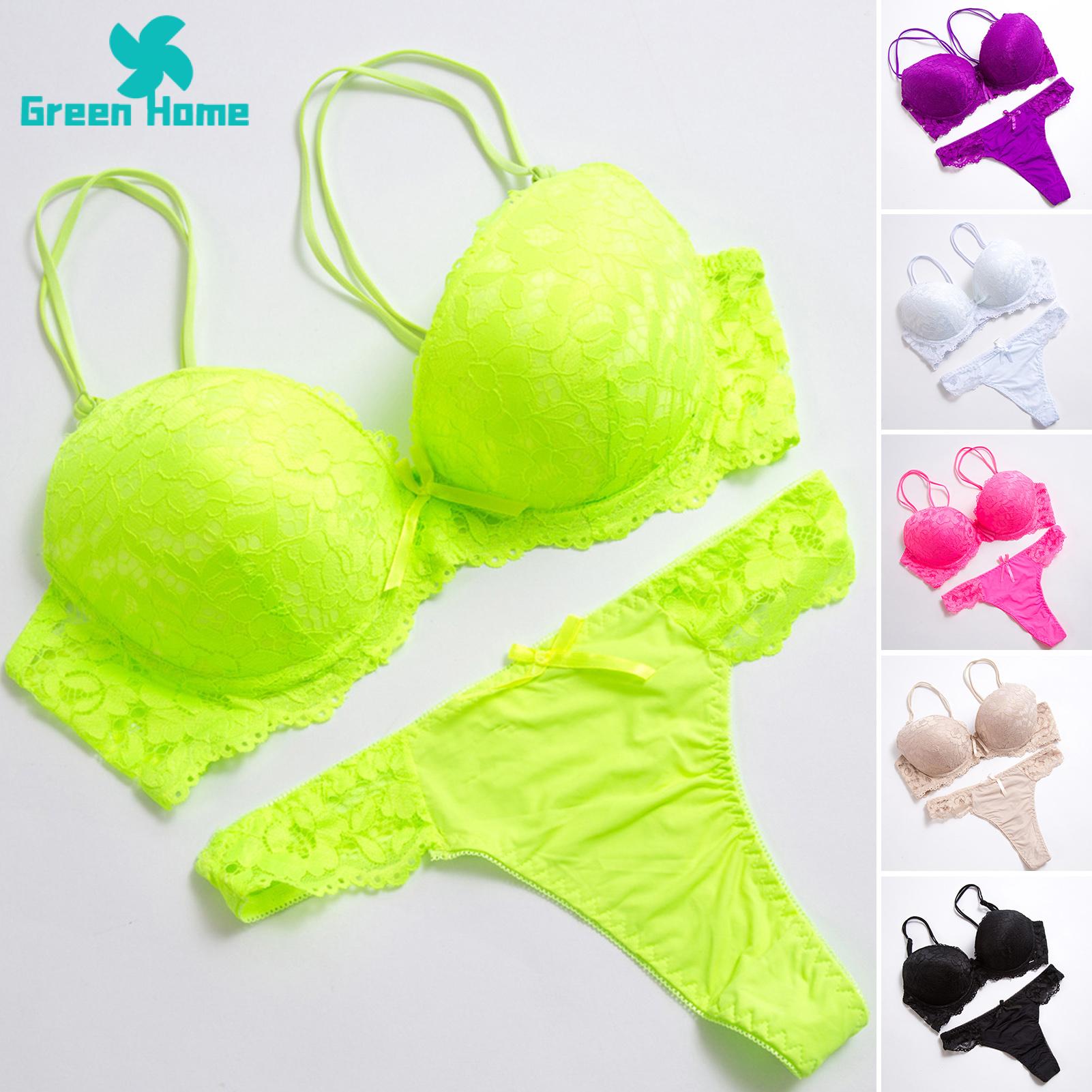 Green Home Women Underwear Set Comfortable Anti-septic Bra