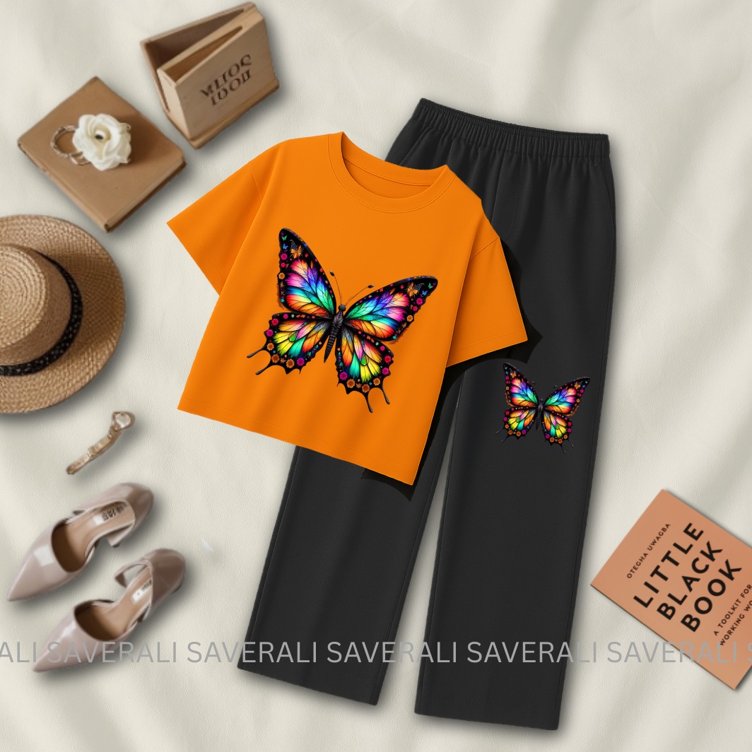2-Piece Crop Top Set – Tee & Flapper Bottoms for Women and Girls