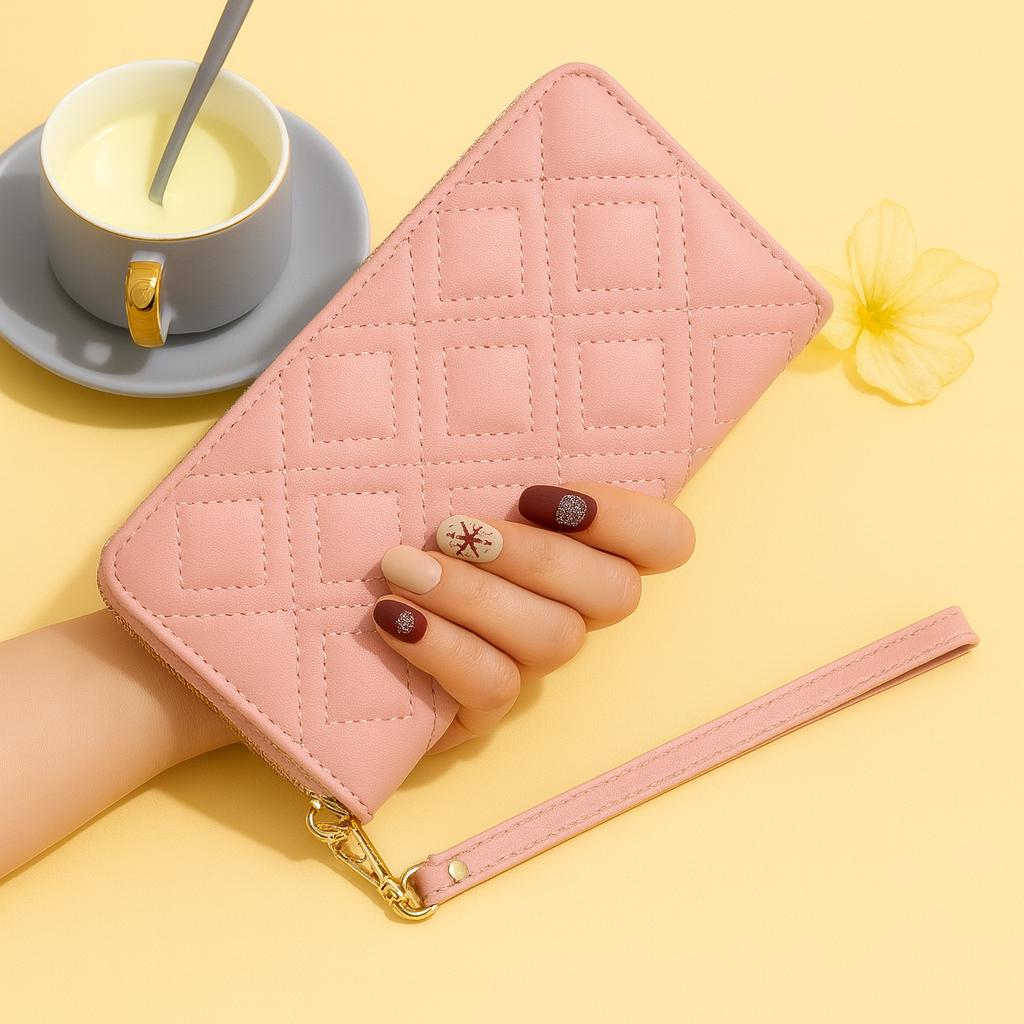 KANDRA Real Cork Wallets for Women/girls Long Purse Wood Bags Zipper Clutch Wooden Wallet Credit Cards Holder Mobile phone clutches ladies pouch