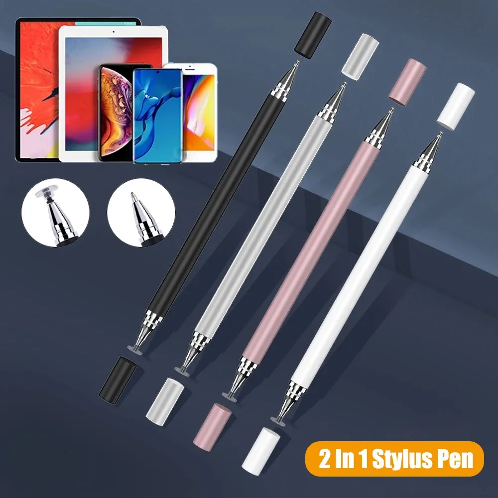 2 In 1 Stylus Pen For Mobile Phone Tablet Drawing Capacitive Pencil Universal Touch Screen Pen for iPad Android Tablet