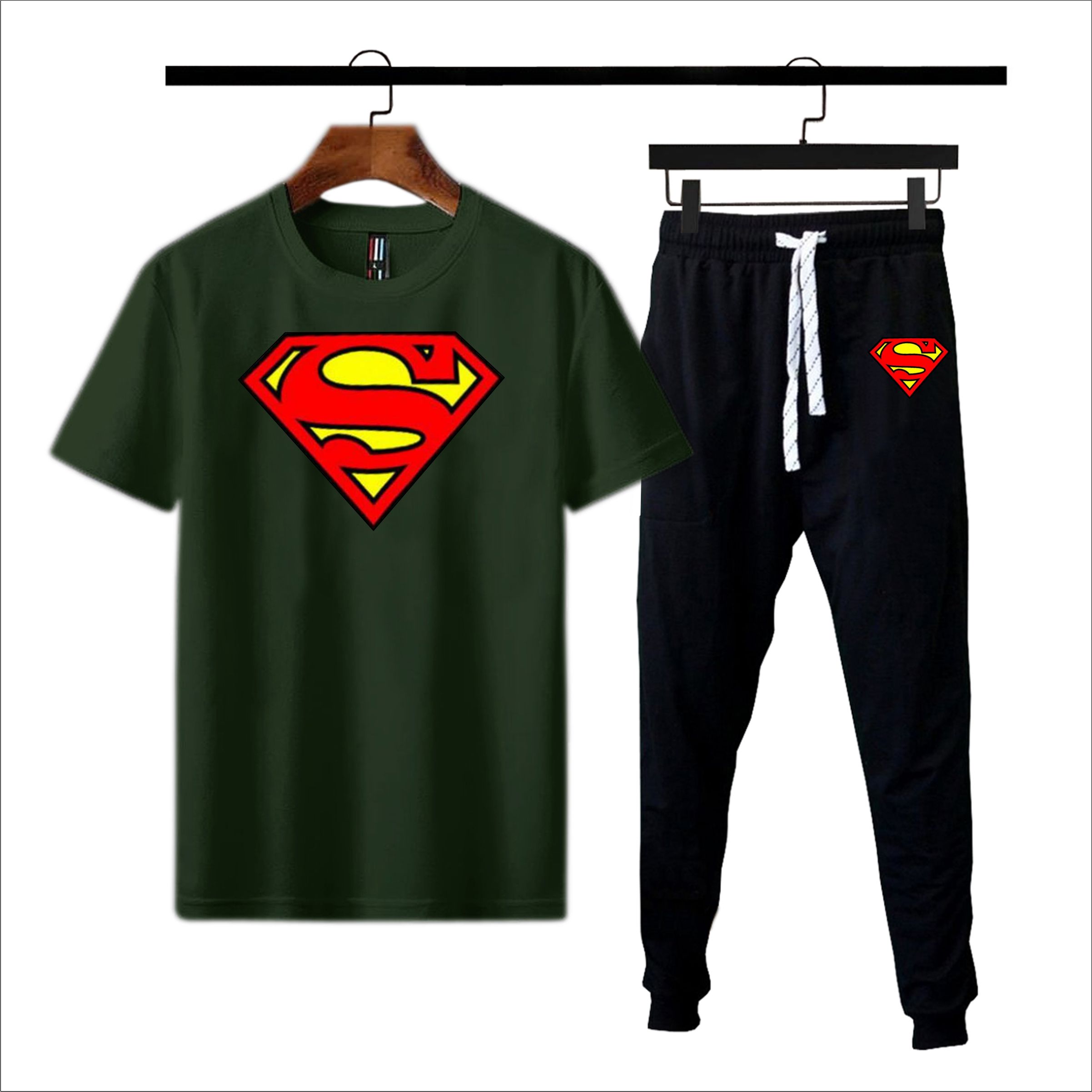 New stylish trendy superman printed summer tracksuit for men&boys Soft & Comfy Fabric Summer Printed Tracksuit recommended article -black