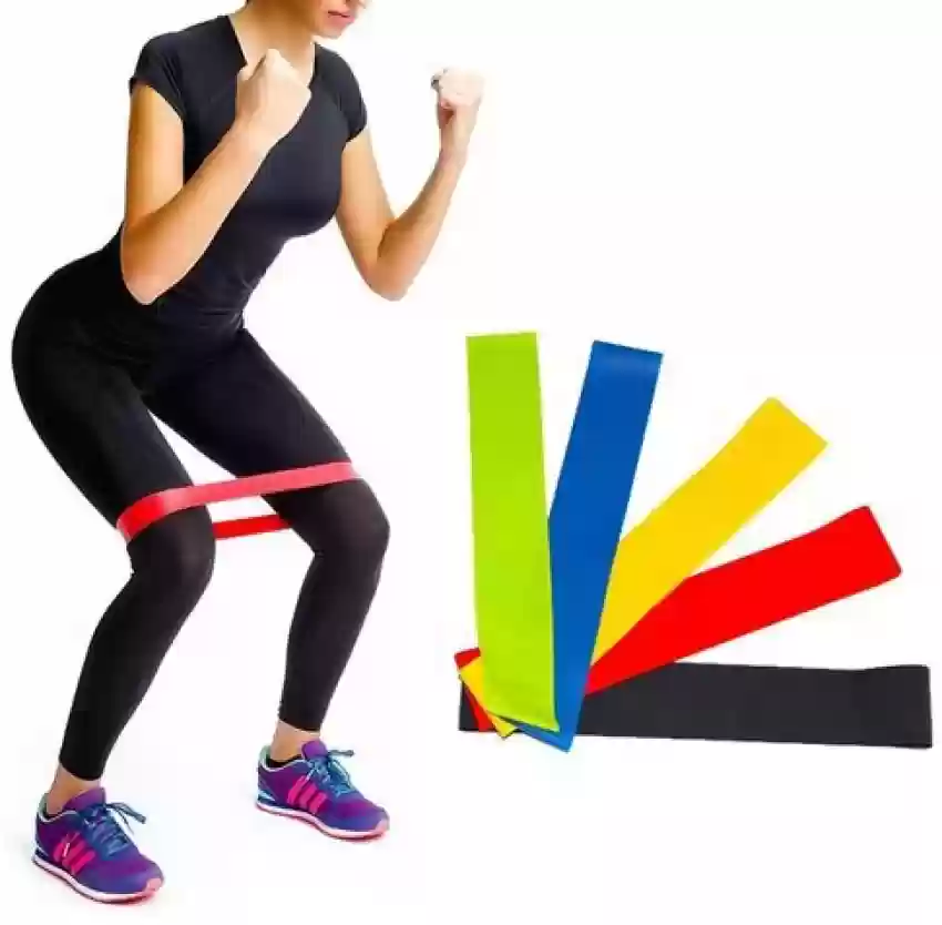 Premium Quality Fabric Resistance Bands- Set of 5 for Glutes, Hips and Legs Exercise, Fitness and Workout  Yoga, Squats, Dead-lifts, Pilates, Cross-fit, Physiotherapy and Recovery  Men & Women For Gym Use