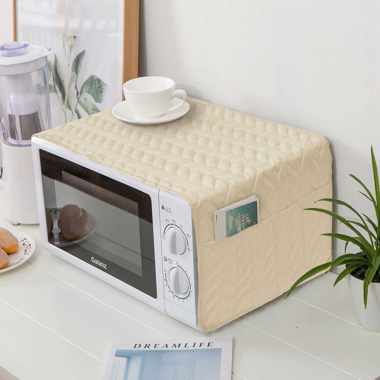 Microwave Oven Cover Dust proof Double Pocket Storage Bag