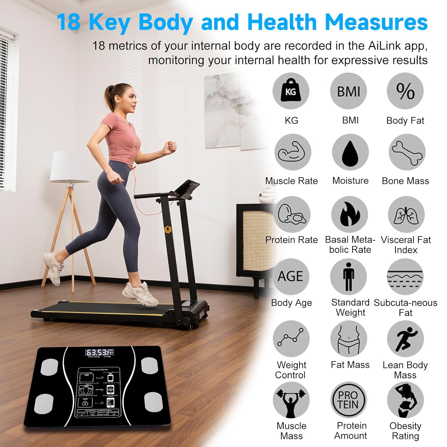 Upto 180kg Bluetooth Weight Machine With App - Smart Digital Body Weight Scale With Bluetooth Weighing Scale App & LED Digital Display - Accurate Body Fat & BMI Measurement Through App - Weighing Machine & Weighing Scale For Household Use