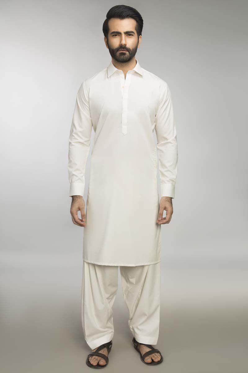 off white shalwar kameez design