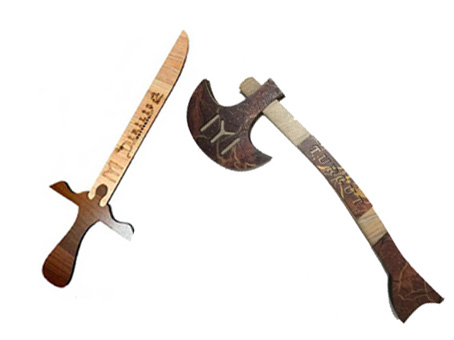 PACK OF 2 IYI Ertugrul Ghazi Sword-Toy and Turgut Kulhara 12 inches, Collection Toys, Action Toys - Ertugrul Sword-Toy For Kids - Ertugrul Talwar, Ertugrul Knife, Ertugrul Fighting Knife- Ertugul Knife & Kulhara, Ertugrul Toys IYI -