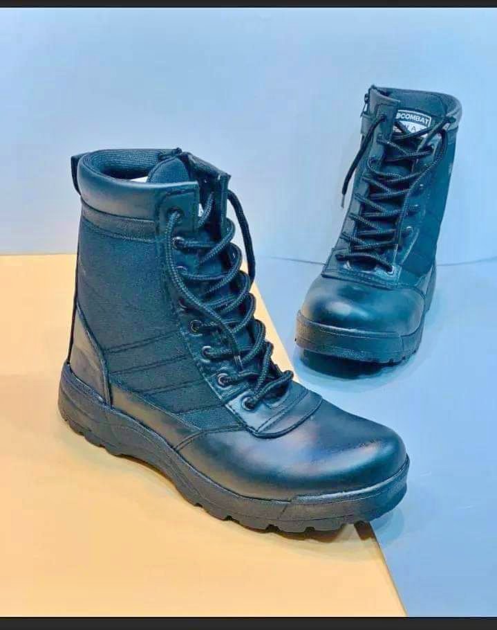 Mens Military Tactical Work Boots with Side Zipper and Ankle-High Protection