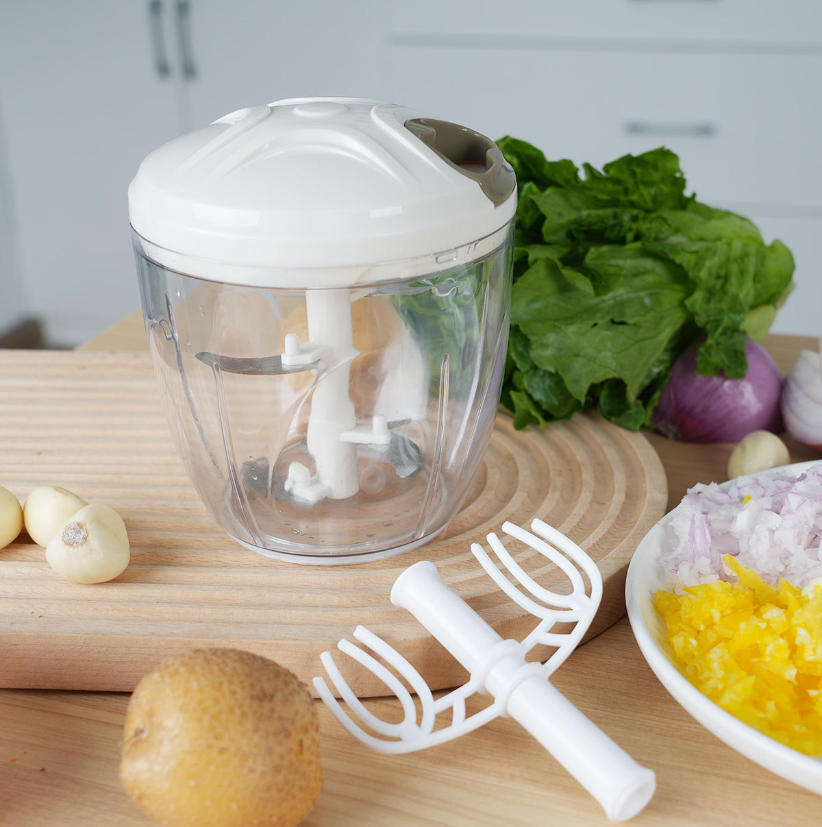 Multifunction Chopper Multifunction Manual Food Chopper 900ML / 500ML with Stainless Steel ...