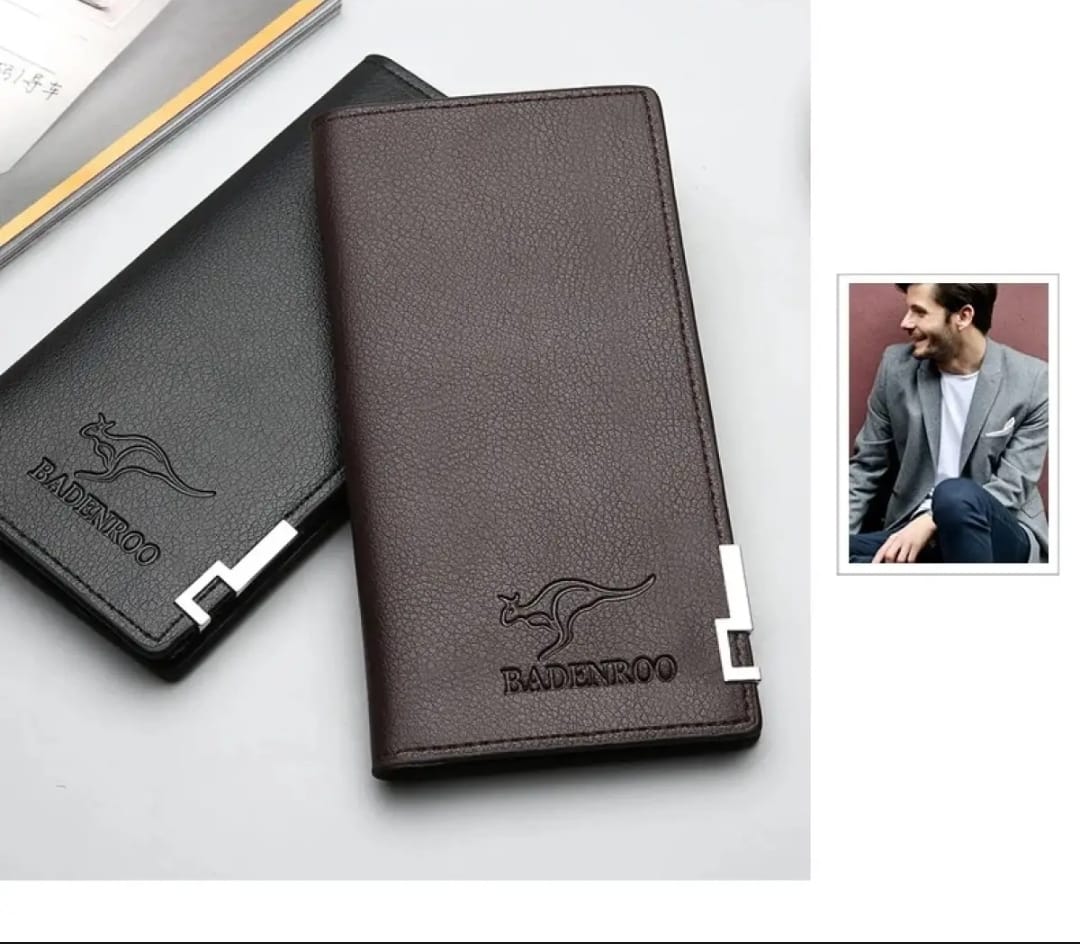 New Trendy SLIM PU Leather Long Wallet For Men Cash And Card Holder.