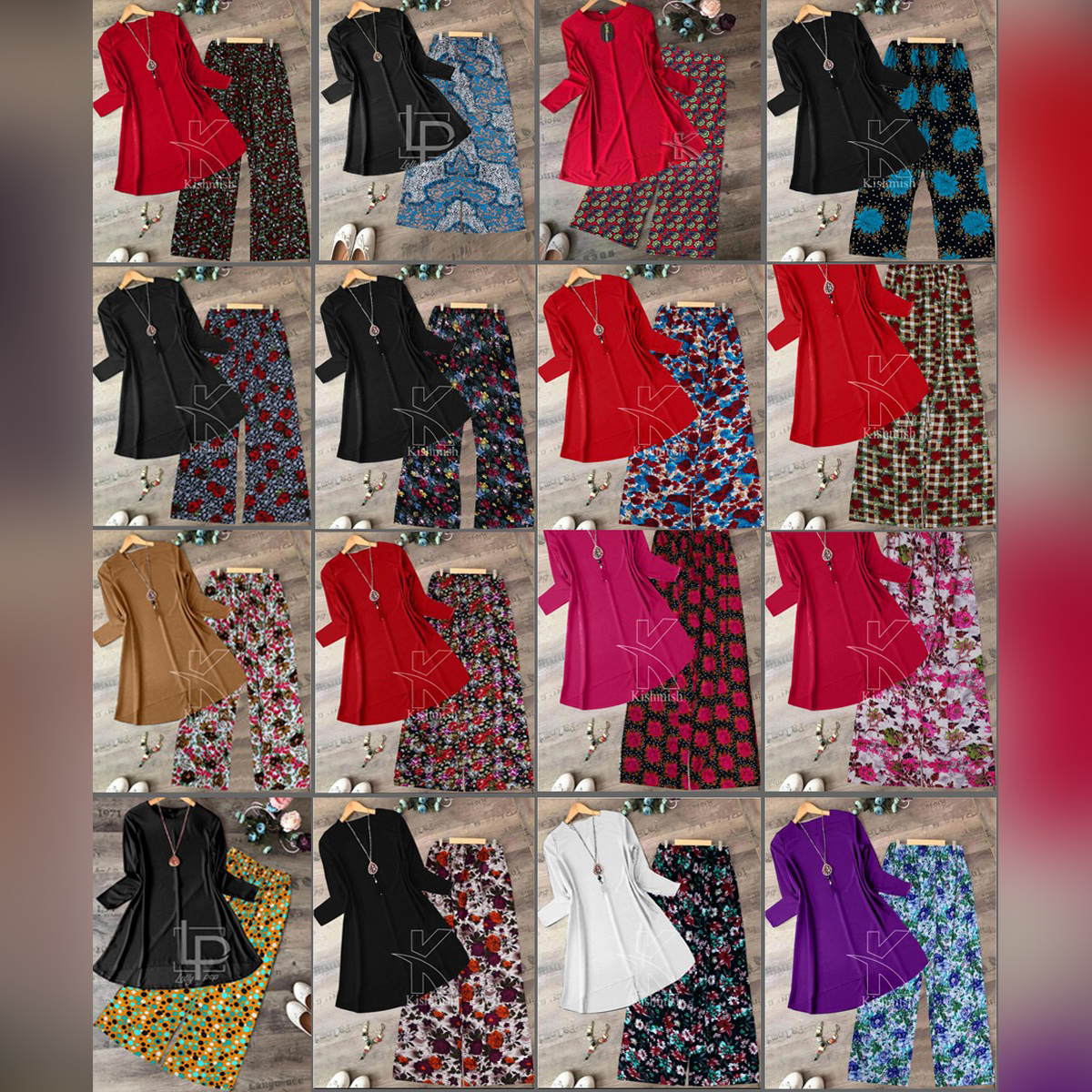 Lollypop Plain Shirt Printed Trouser 