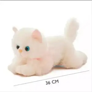 Best Quality Soft Cat Stuffed Plush Persian Cat Animal Toy Fluffy With Touch Meow Meow Sound Hand Soft Toys Best For Gift Valentine Birthday Kids Infant Toddler Girl Toys Doll - Available in 36 cm