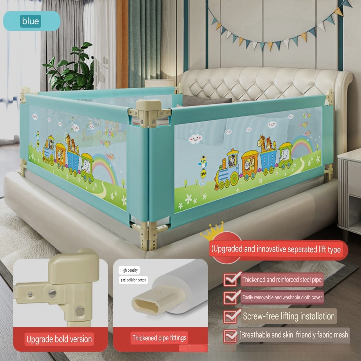 Pcs Adjustable Baby Bed Fences Safety Boundaries Guardrail