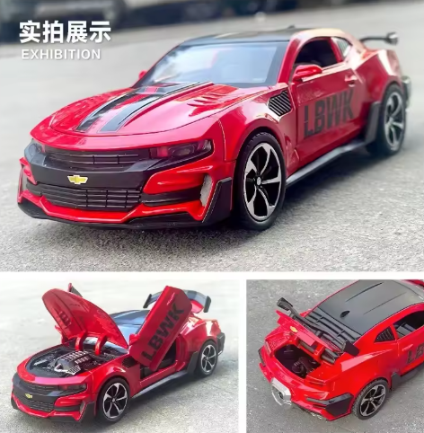 1:24 Chevrolet Camaro LBWK Diecast Model Car – Alloy Metal Body, Openable Doors, Pullback Action, Collector’s Edition Toy Car view 3