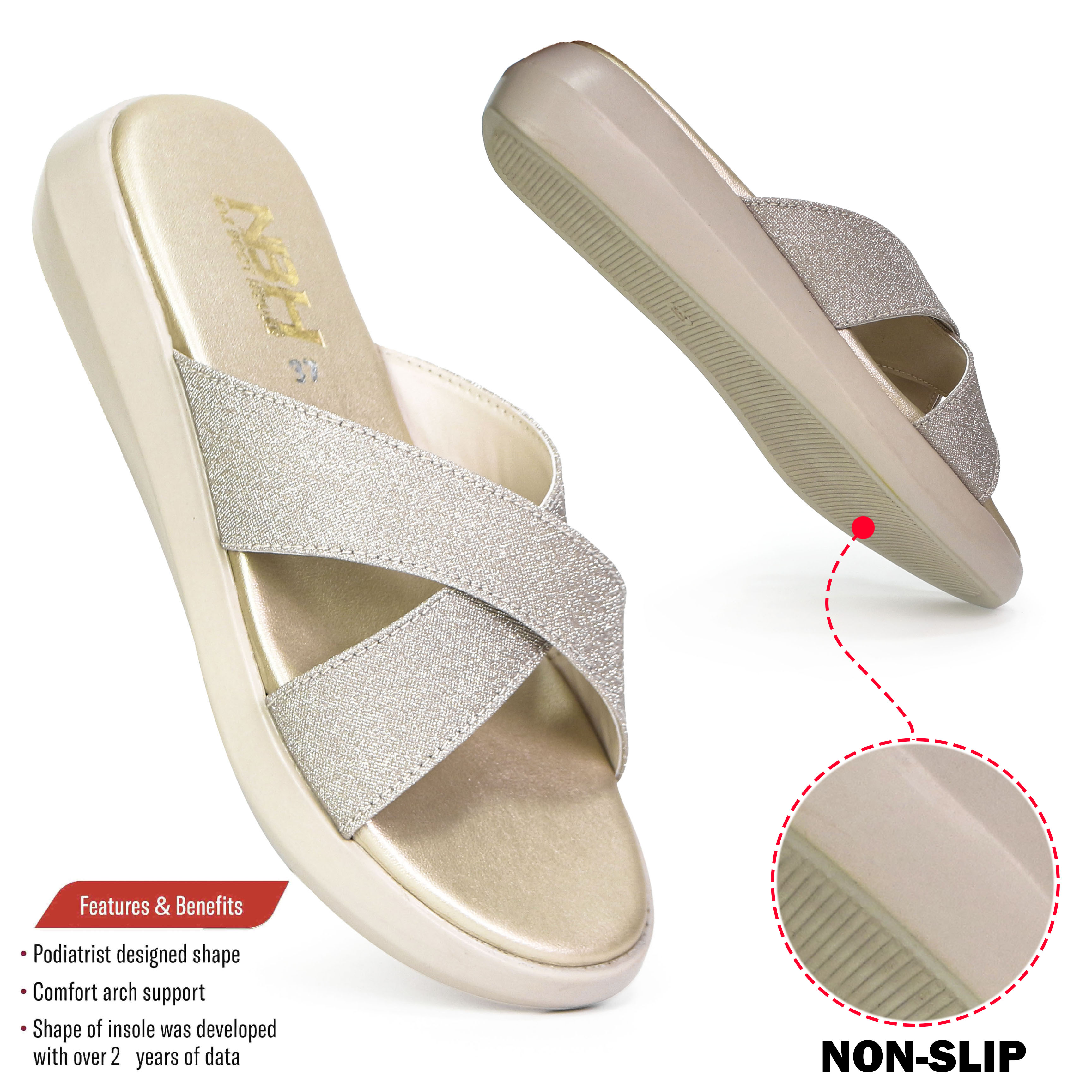 NBH Slippers For Girls - Comfortable Lightweight Chappal For Women - Sandal For Girls - Heels For Girls - Sleepers For Girls - Flipflop For Girls - Ladies Chappal - Perfect Gifts For Girls | Slippers For Ladies - Slippers For Women