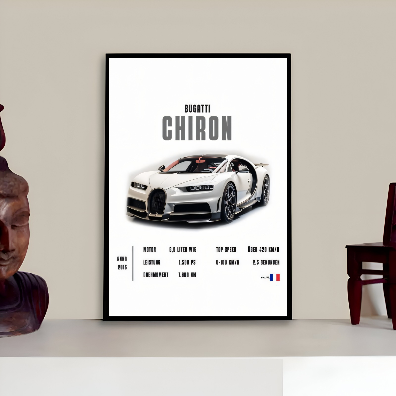 Bugatti Chiron Masterpiece Frame Digital Frame For Wall Art Decoration