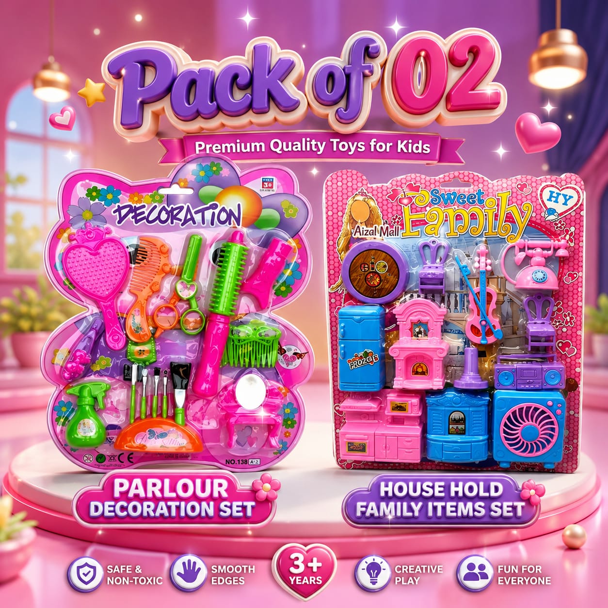 12 Pieces Doll House Hold Items toys for kids playset girls and boys education and learning items for kids