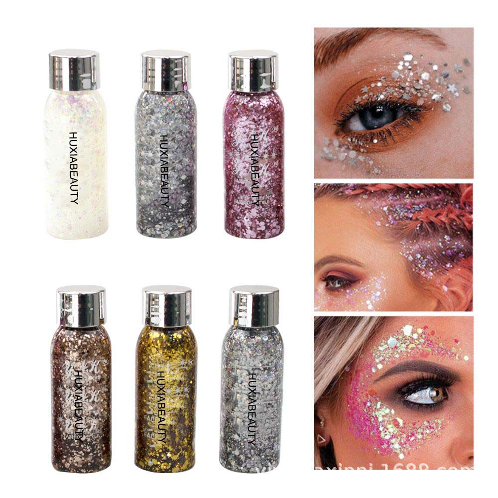 Huxiabeauty Liquid Glitter Eyeshadow Wet Metallic Glitter Shimmer Naked Smokey Eye Looks Waterproof Long Lasting Eye Shadow Makeup 3201