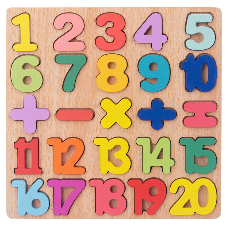 Educational learning letters numbers toy Alphabet Wooden Puzzle wooden matching game kids puzzle wooden boards