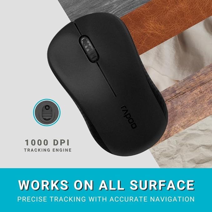 RAPOO M20 Wireless Mouse Compact 2.4 GHz with USB Nano Receiver Ambidextrous Black 15 ed63cc33c3aa3729a0ded415d497ce36